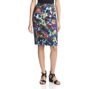 Nanette Lepore Fresco Painterly Print Pencil Skirt